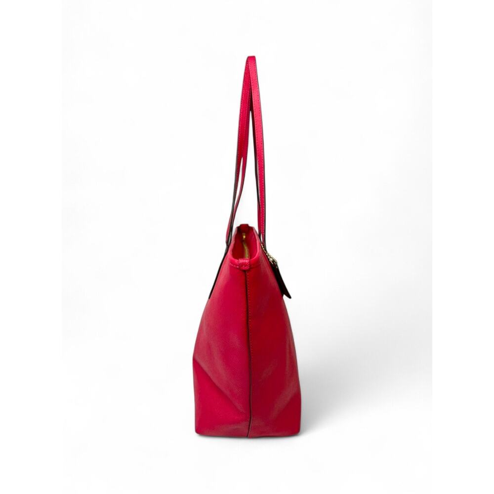 Coach City Zip Tote Cerise Hot Pink Crossgrain Leather Shoulder Bag - Picture 4 of 11